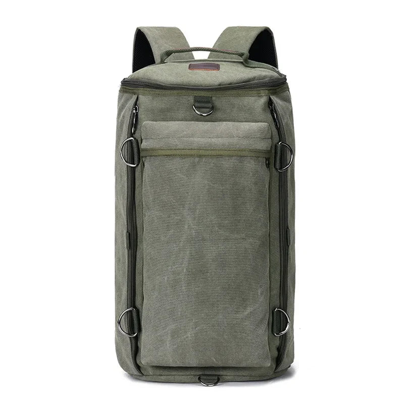 Men's Nylon Zipper Closure Solid Pattern Hiking Traveling Bag