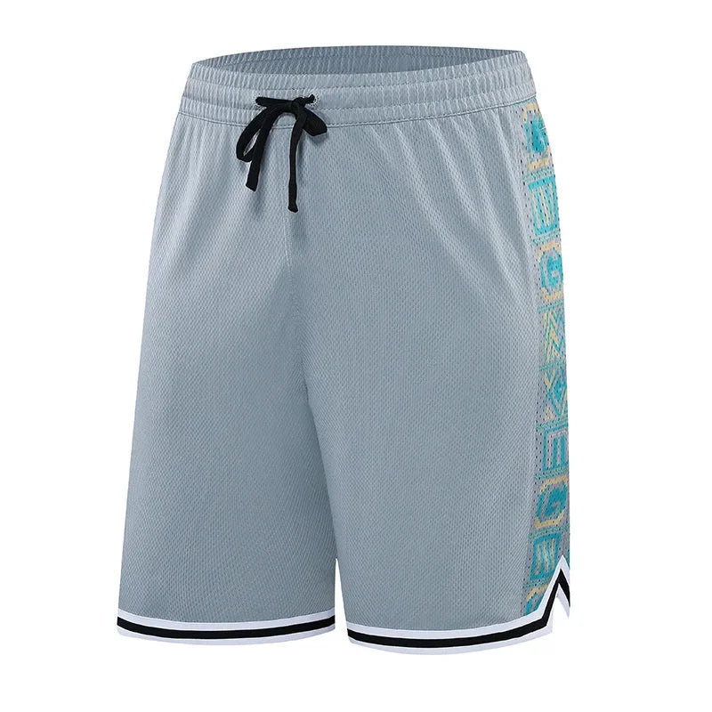 Men's Polyester Printed Pattern Breathable Fitness Sports Short