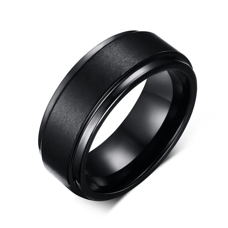 Men's Metal Tungsten Geometric Pattern Trendy Wedding Ring