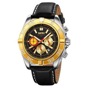 Men's Alloy Case Buckle Clasp Waterproof Luminous Round Watch