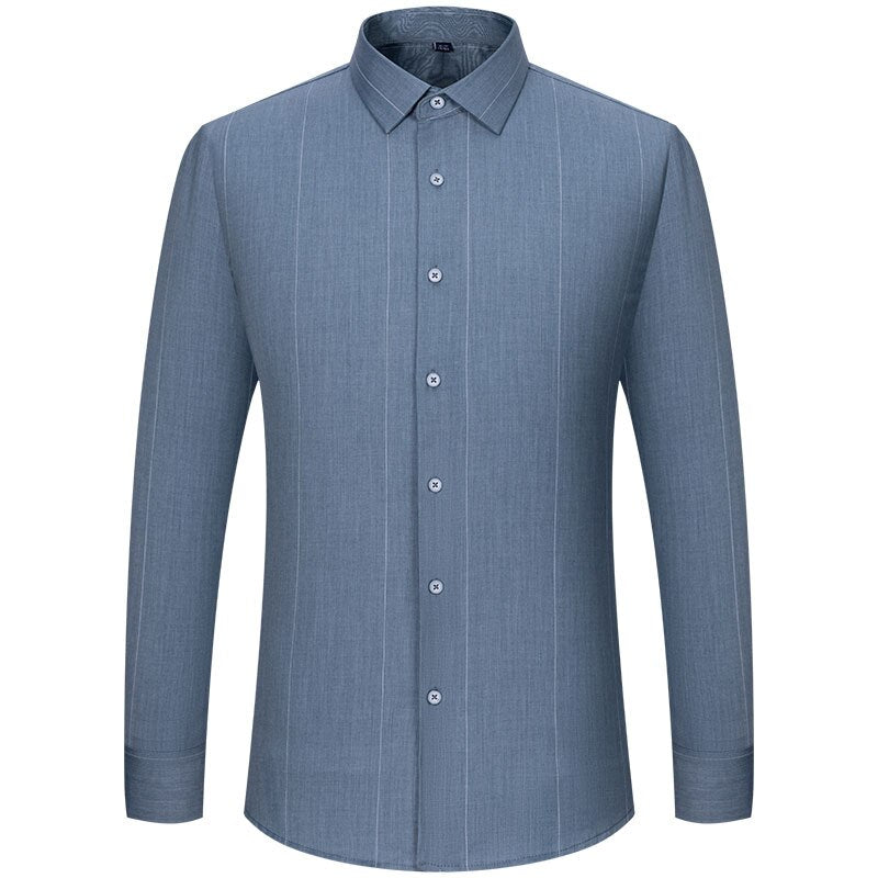 Men's Bamboo Fiber Turn-Down Collar Single Breasted Formal Shirt