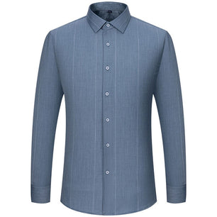 Men's Bamboo Fiber Turn-Down Collar Single Breasted Formal Shirt