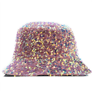 Women's Cotton Sequined Pattern Casual Hip Hop Bucket Hats