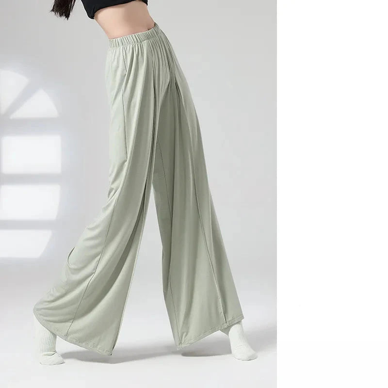 Women's Polyester Elastic Closure High Waist Casual Wear Trousers