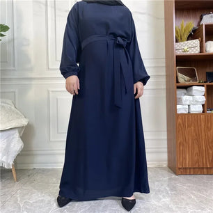 Women's Arabian Polyester Full Sleeves Solid Pattern Casual Abaya