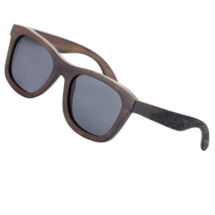 Men's Bamboo Frame TAC Lenses Square Shaped Polarized Sunglasses