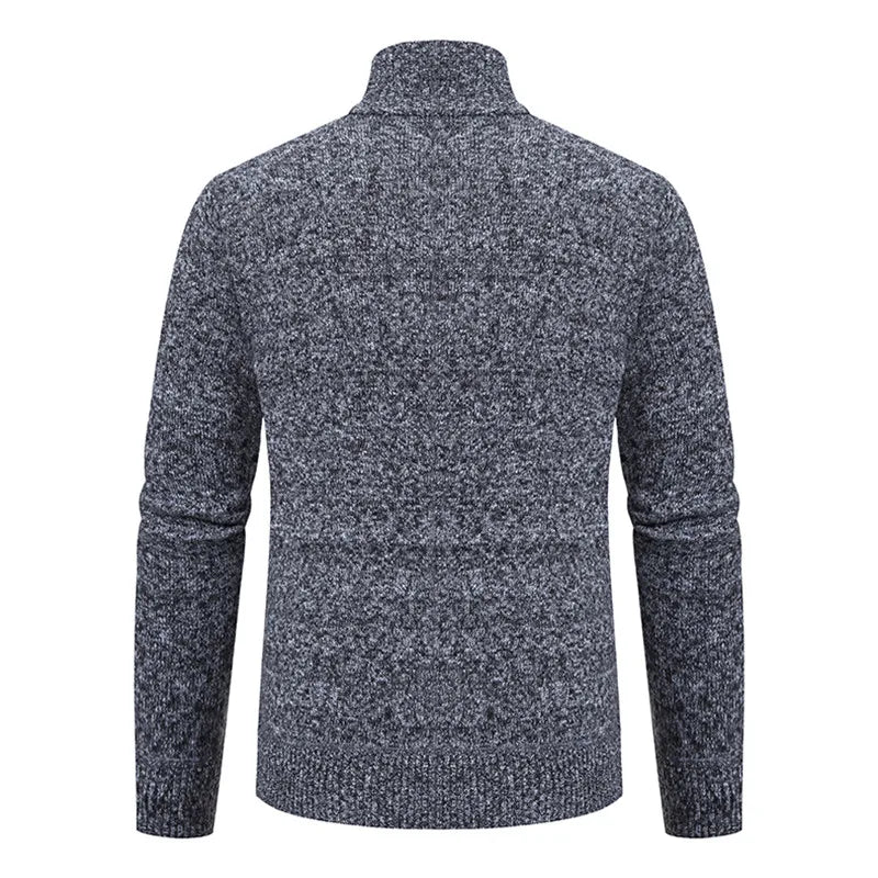 Men's Acrylic Full Sleeve Zipper Closure Knitted Winter Sweater