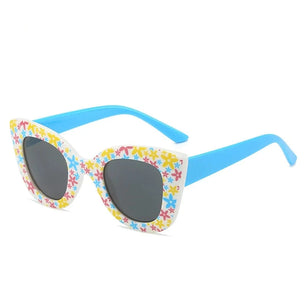 Kid's Plastic Frame Lens Polarized Cat Eye Shaped Sunglasses