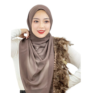 Women's Arabian Polyester Head Wrap Feather Pattern Elegant Hijabs