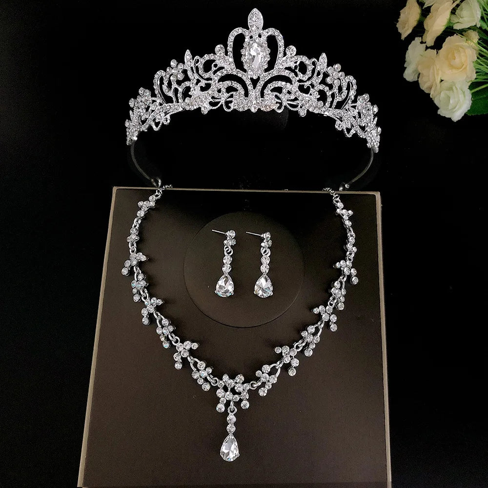 Women's Zinc Alloy Geometric Bridal Wedding Crown Jewelry Sets