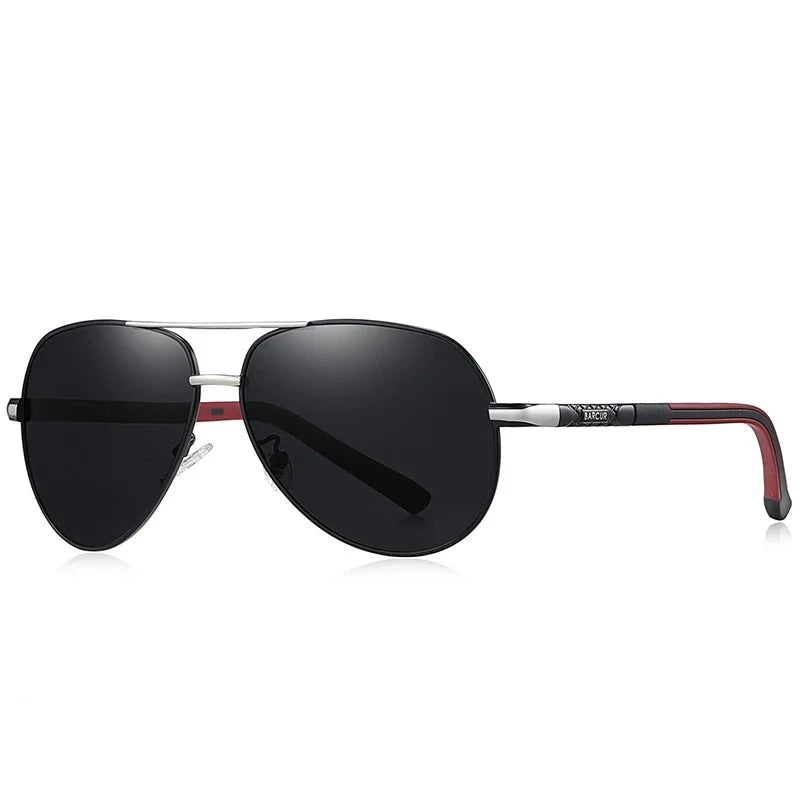 Men's Stainless Steel Frame Polarized Oval Shaped Sunglasses