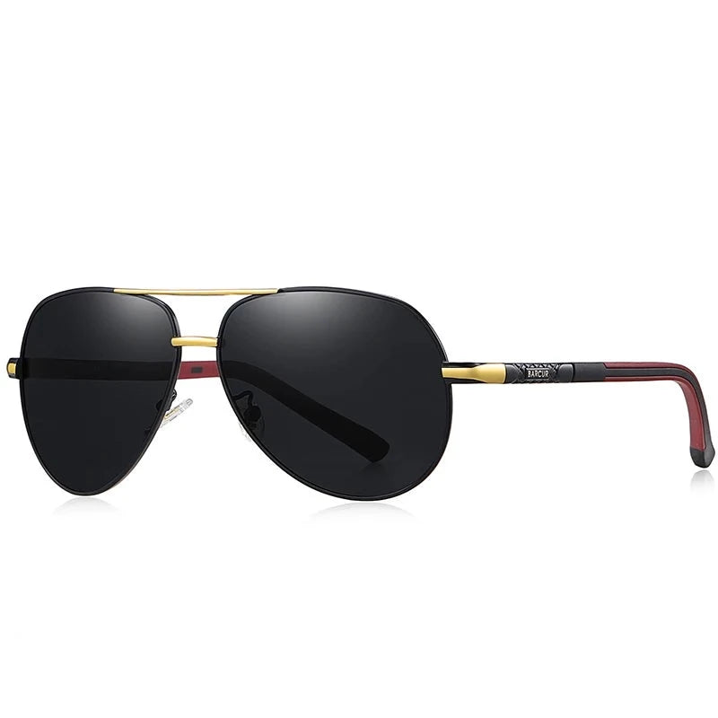 Men's Stainless Steel Frame Polarized Oval Shaped Sunglasses