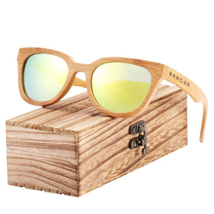 Women's Wooden Frame TAC Lens Cat Eye Shaped Elegant Sunglasses