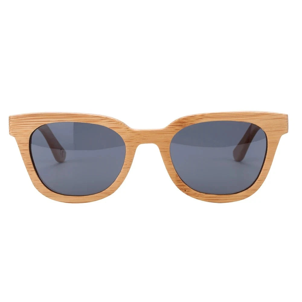 Women's Wooden Frame TAC Lens Square Shape Trendy Sunglasses