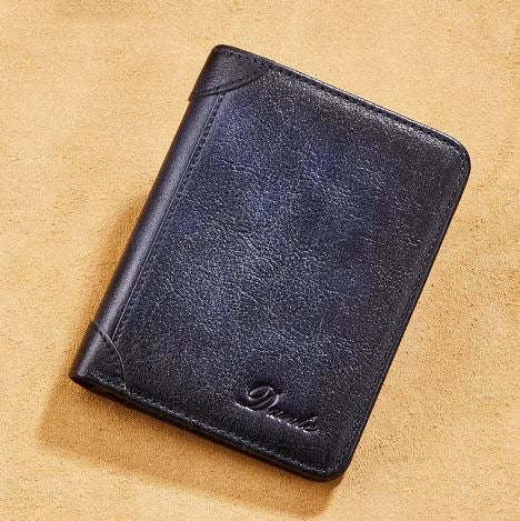 Men's Genuine Leather Letter Pattern Card Holder Trendy Wallet