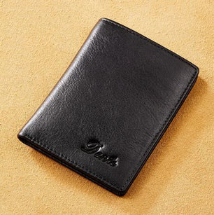 Men's Genuine Leather Card Holder Letter Pattern Trendy Wallets