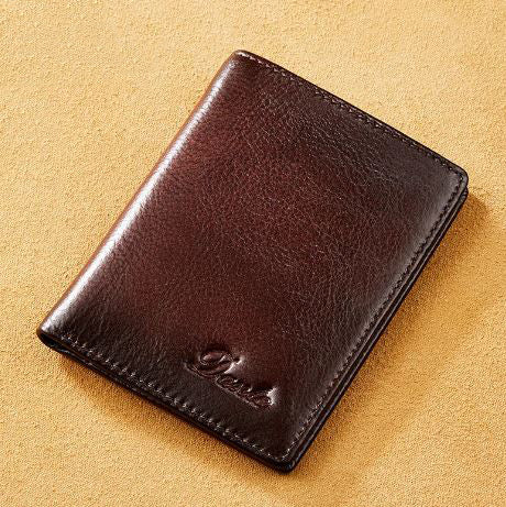 Men's Genuine Leather Card Holder Letter Pattern Trendy Wallets