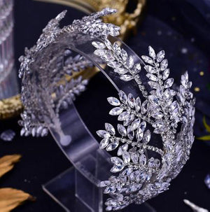 Women's Rhinestone Leaf Pattern Tiaras Bridal Wedding Crown