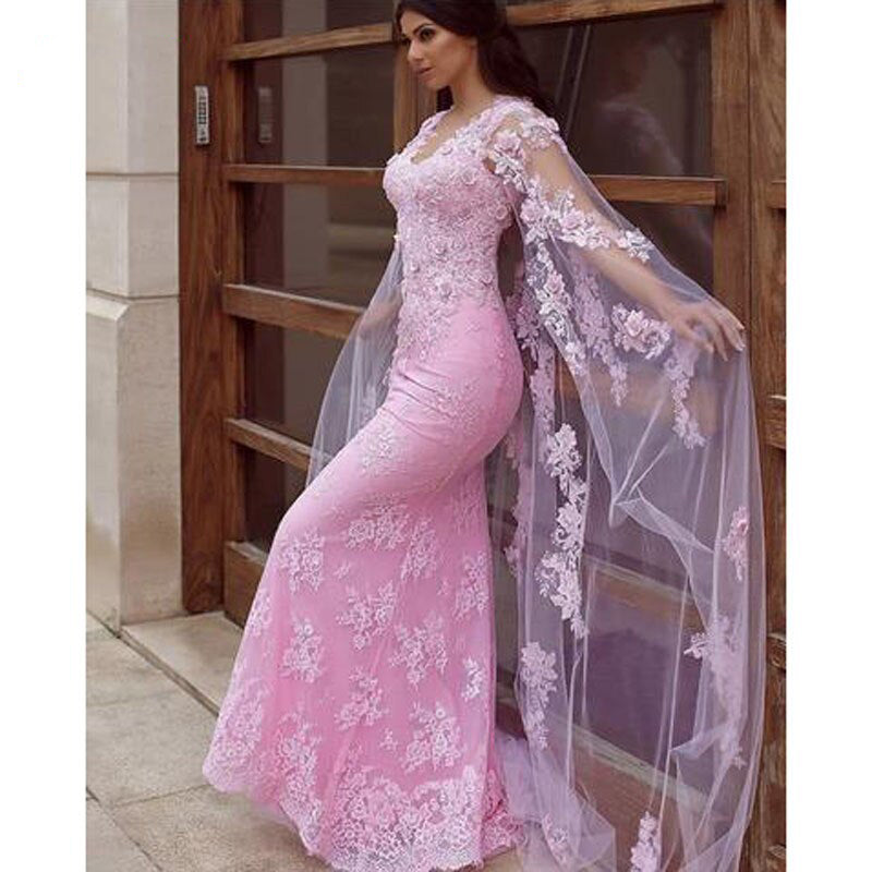 Women's Polyester V-Neck Full Sleeves Mermaid Party Wear Dress