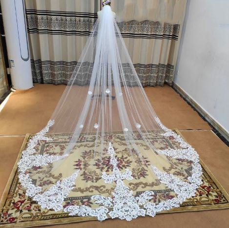 Women's Polyester Applique Edge One-Layer Bridal Wedding Veils