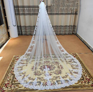 Women's Polyester Applique Edge One-Layer Bridal Wedding Veils