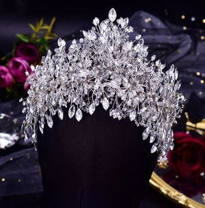 Women's Tibetan Silver Leaf Shaped Tiaras Bridal Wedding Crown