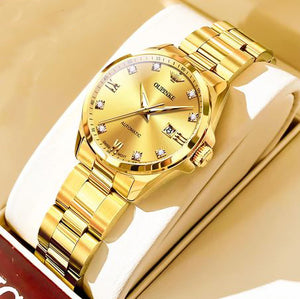 Women's Stainless Steel Automatic Round Shaped Mechanical Watch