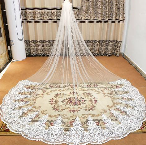 Women's Polyester Applique Edge One-Layer Bridal Wedding Veils