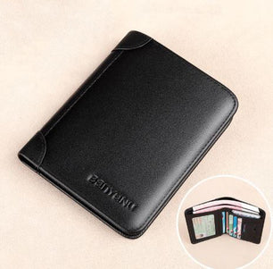 Men's Genuine Leather Slot Pocket Letter Pattern Trendy Wallets