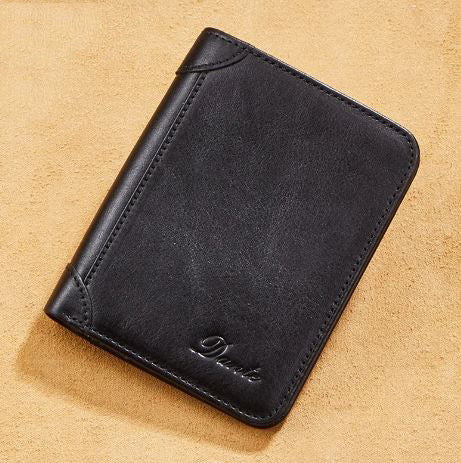 Men's Genuine Leather Letter Pattern Card Holder Trendy Wallet