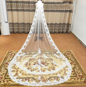Women's Polyester Appliqued Edge One-Layer Bridal Wedding Veils