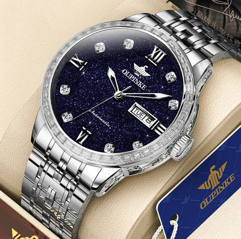 Men's Stainless Steel Automatic Round Shape Waterproof Watch