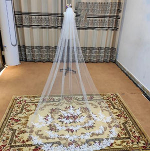 Women's Polyester Applique Edge One-Layer Bridal Wedding Veils