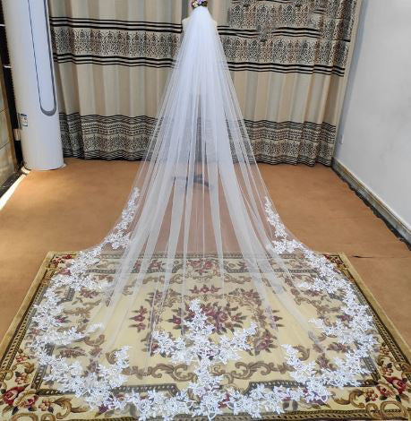 Women's Polyester Applique Edge One-Layer Bridal Wedding Veils