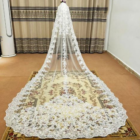 Women's Polyester Applique Edge One-Layer Bridal Wedding Veils