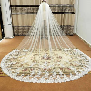 Women's Polyester  Applique Edge One-Layer Bridal Wedding Veils
