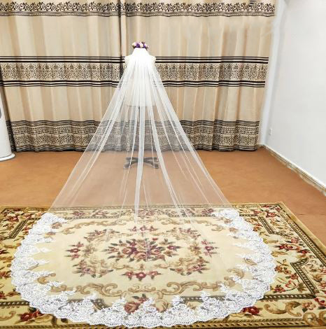 Women's Polyester Applique Edge One-Layer Bridal Wedding Veils