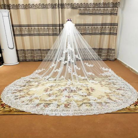 Women's Polyester Applique Edge One-Layer Bridal Wedding Veils