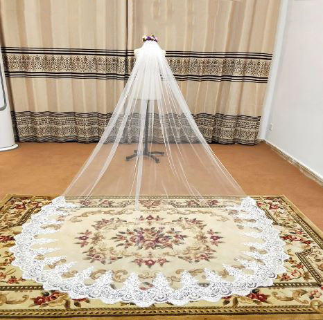 Women's Polyester Applique Edge One-Layer Bridal Wedding Veils