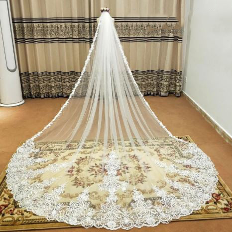 Women's Polyester Applique Edge One-Layer Bridal Wedding Veils