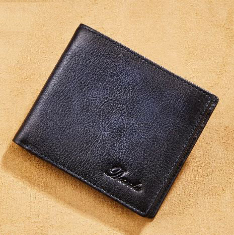 Men's Genuine Leather Card Holder Letter Pattern Trendy Wallets