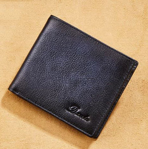 Men's Genuine Leather Card Holder Letter Pattern Trendy Wallets