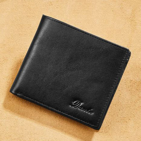 Men's Genuine Leather Card Holder Letter Pattern Trendy Wallets