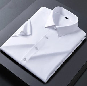 Men's Cotton Turn-Down Collar Short Sleeves Single Breasted Shirt