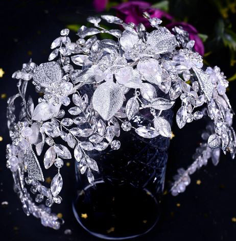 Women's Tibetan Silver Leaf Shape Tiaras Bridal Wedding Crown