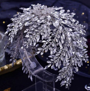 Women's Tibetan Silver Leaf Shape Tiaras Bridal Wedding Crown