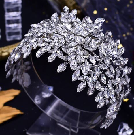 Women's Tibetan Silver Leaf Shape Tiaras Bridal Wedding Crown