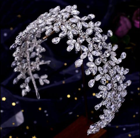 Women's Rhinestone Leaf Pattern Tiaras Bridal Wedding Crown