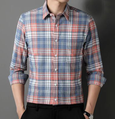 Men's Cotton Turndown Collar Long Sleeves Casual Wear Shirts