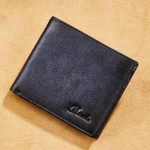Men's Genuine Leather Card Holder Letter Pattern Trendy Wallets